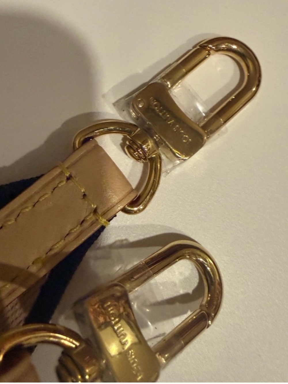 Like New Authentic Louis Vuitton Beige Monogram Logo Strap with Pink Accents - Picture 4 of 6
